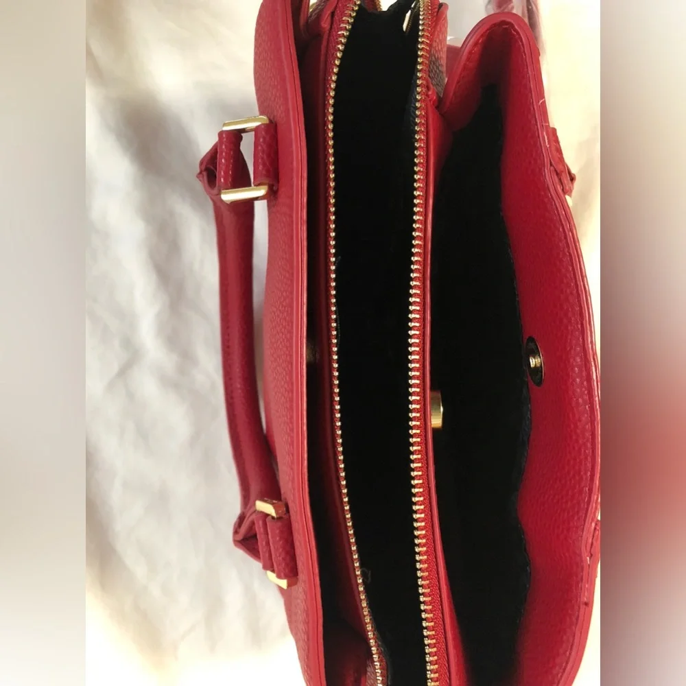 Steve Madded Vegan leather Studded Handbag color: Red